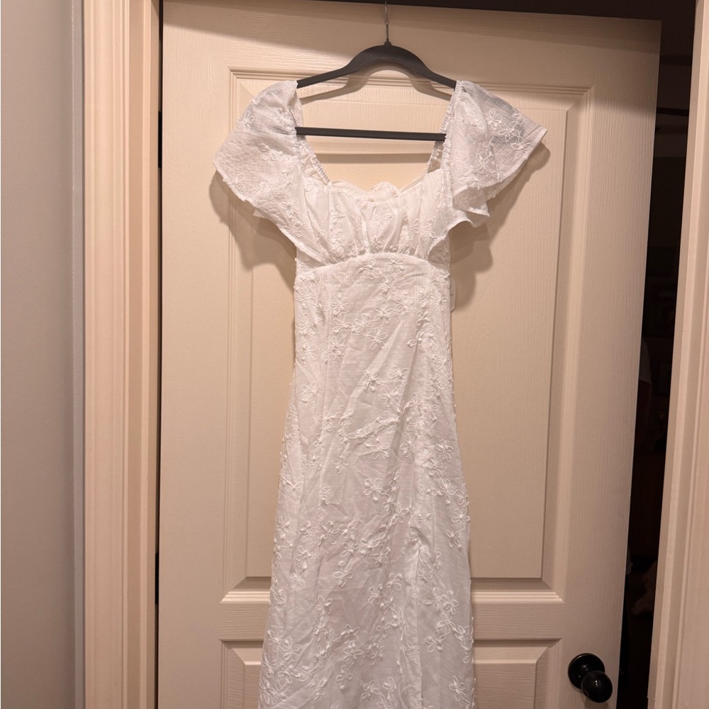 Altar'd State White Lace Midi Dress